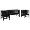 VidaXL Salon de Jardin 3 pcs, Sièges de Patio, Ensemble de Meubles, Mobilier de Terrasse Arrière-cour Extérieur, Noir Bois 825146