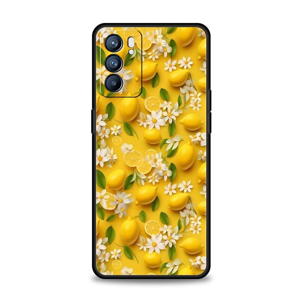 Летний чехол для телефона с принтом лимона и свежих фруктов Для Oppo Reno 13 12 11 10 7 F Find X5 X6 A98 A80 A79 A78 A57 A54 A31 A17 Pro Мягкий ТПУ