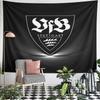 VfB Stuttgart Football Club Wall Tapestry White Crest Shield On Black Spotlight Decor for Bedroom Man Cave Fan Gift