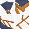 Reclining Chair 2 pcs 3 Position Solid Eucalyptus Wood Blue