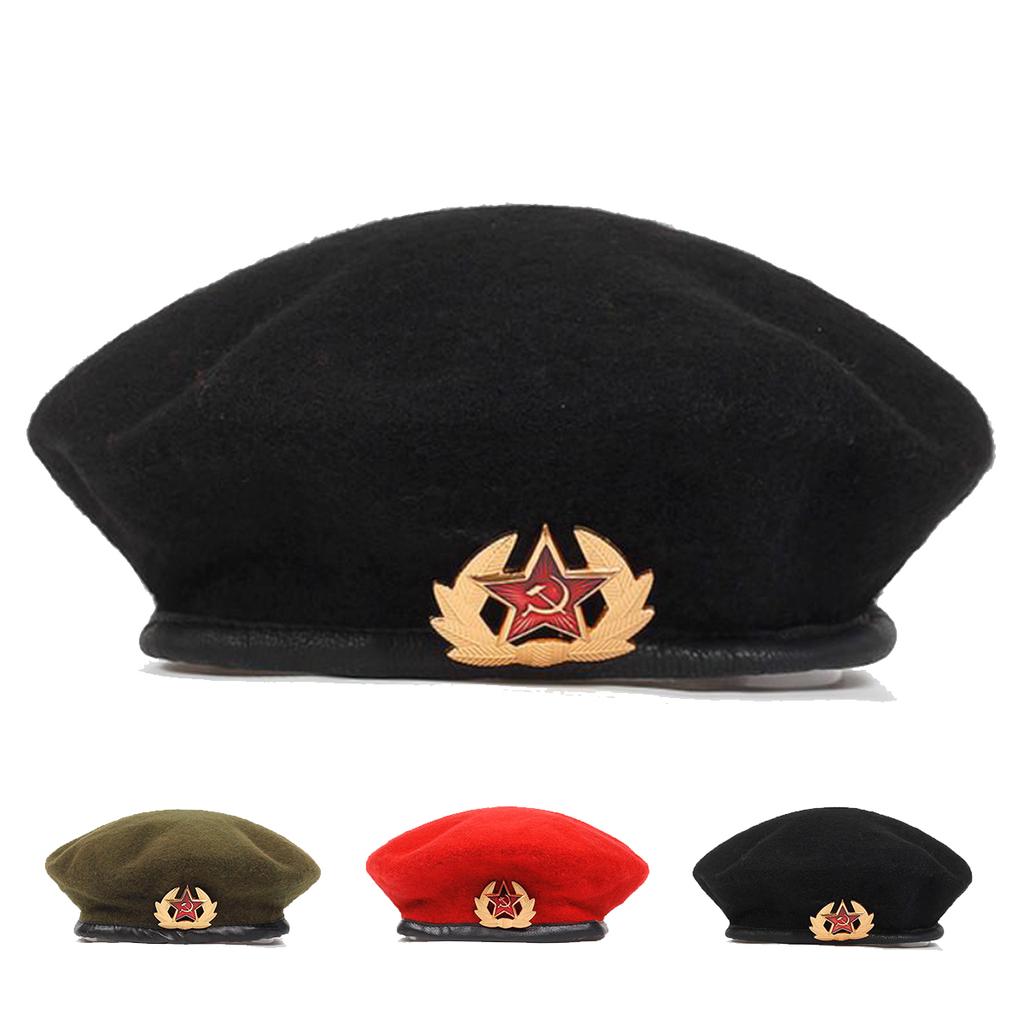 Унисекс пятиконечная звезда брошь украшение берет шляпа военная кепка газетчика осень зима отдых на открытом воздухе головные уборы дорожные аксессуары для женщин мужчин