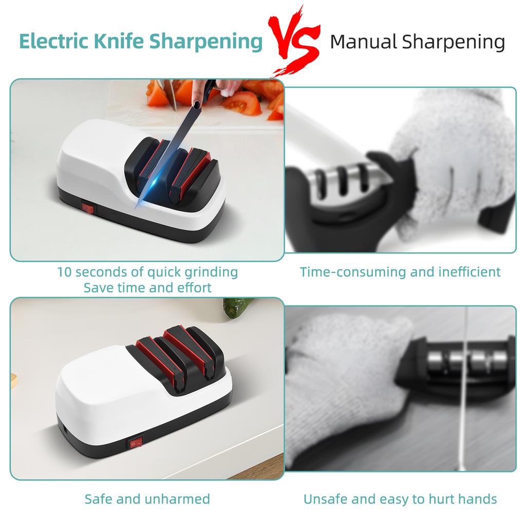 Электрическая точилка для ножей 2-ступенчатая система заточки ножей для быстрой заточки и полировки ножей