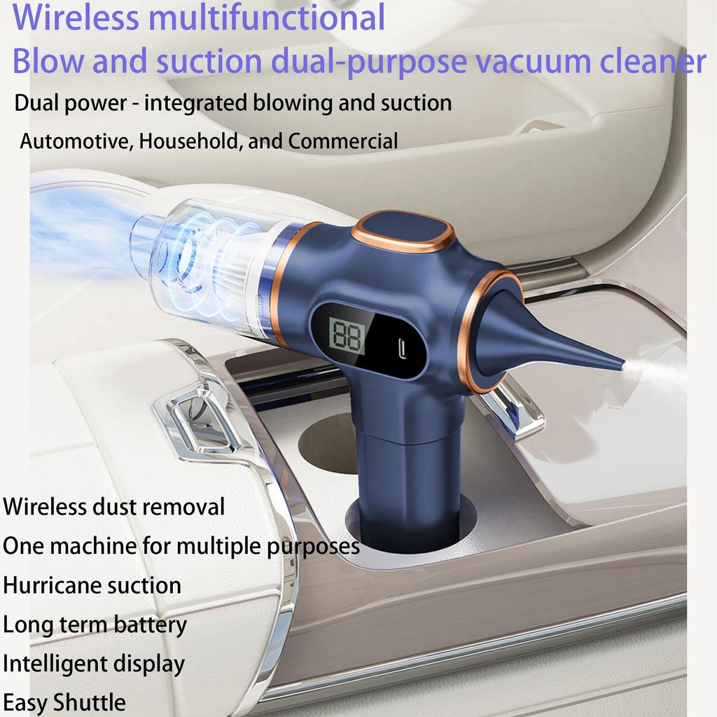 Небольшой бытовой зарядный высокомощный автомобильный ручной всасывающий пылесос двойного назначения с большим всасыванием беспроводной автомобильный пылесос