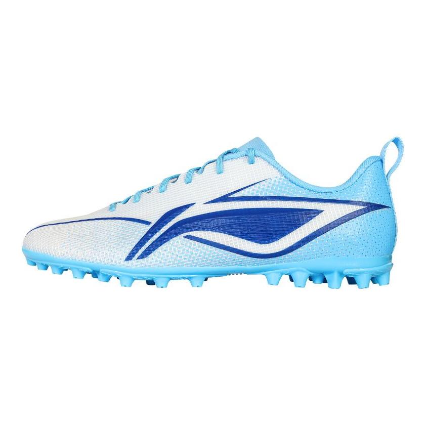 Li Ning MG Многоцелевые Скользкие Устойчивые к истиранию Футбольные Бутсы Мужские Флуоресцентный Небесно-голубой YSFV011-5