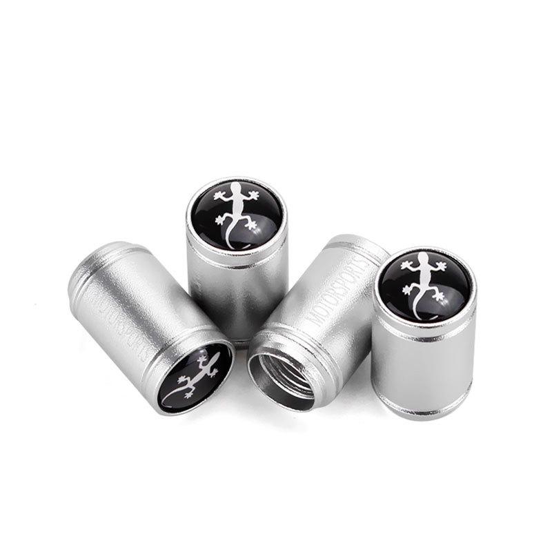 Aluminum Alloy Gecko Car Tire Valve Stem Caps, Neutral Good Luck Symbol Decorative Tyre Air Nozzle Valve Core Caps Auto Accessories