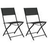 Day and Night - Day and Night Folding Garden Chairs 2 Units Steel and Black Textilene