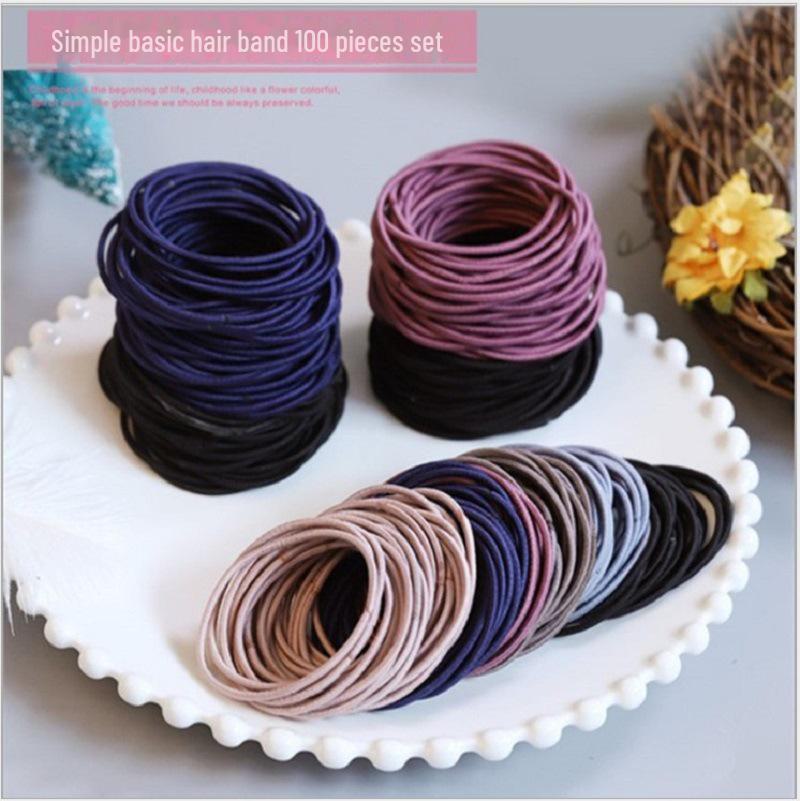 Thin Macaron Color Rubber Hair Band - Cute Korean Style Headband for Women and Students