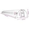 VidaXL Greenhouse with White Steel Frame 72 M² 24x3x2 M, Polytunnel, Cold Frame, Tomato Greenhouse, Garden Greenhouse, 3188060