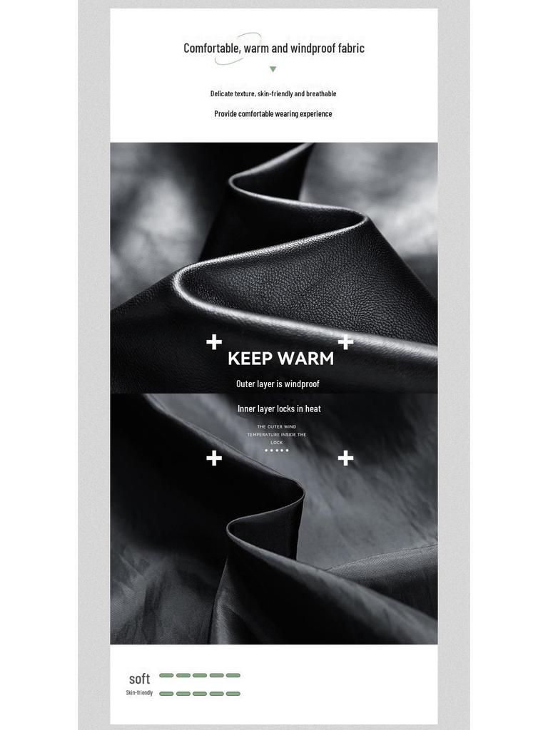 Мужская зимняя куртка 2024 года из искусственной кожи с вышивкой и воротником-стойкой — модный и повседневный американский стиль