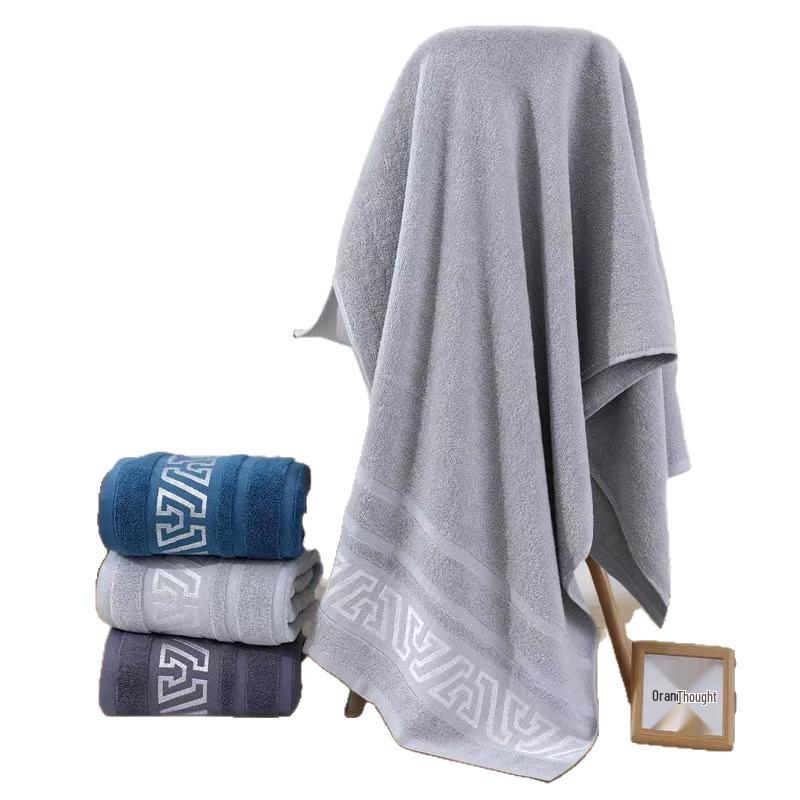 Геометрическое яркое банное полотенце из шелка и хлопка - Мягкое, утолщенное полотенце для лица и тела для дома, отеля или супермаркета