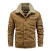 New Autumn and Winter Men's Casual Jacket Corduroy Fur Collar Plus Velvet Warm Jacket