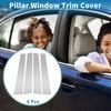 ABSOPRO Door Pillar Window Trim Stickers for Pillar Door Outer Exterior Covers for VW Touran Silver Tone Anti-Scratch Posts, 2016-2019,