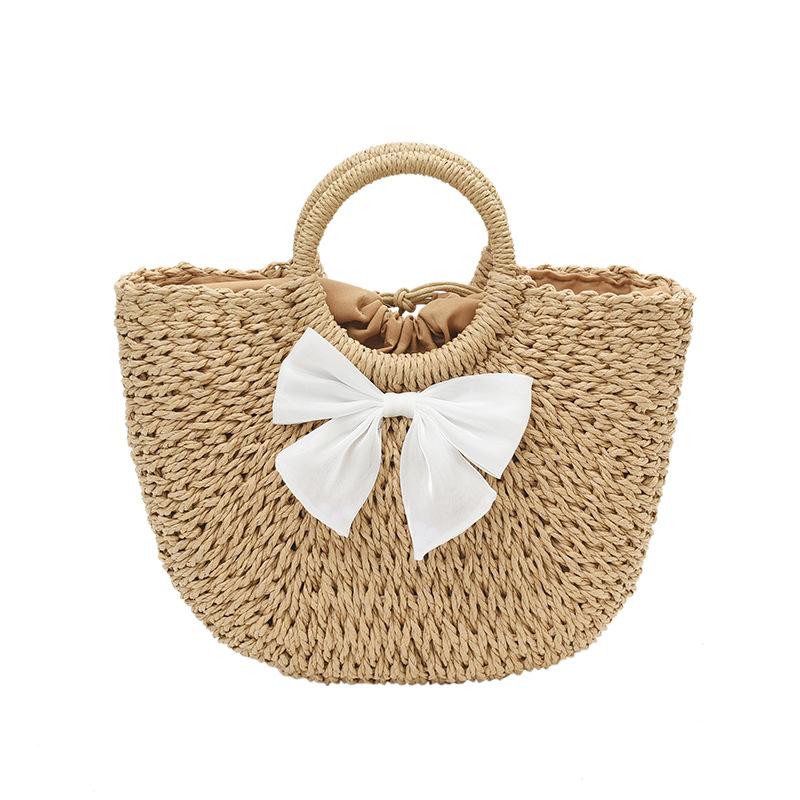 Niche Design Vegetable Basket Hand-Woven Bag Women'S Shoulder Crossbody Straw Woven Bag Portable Tote Bag