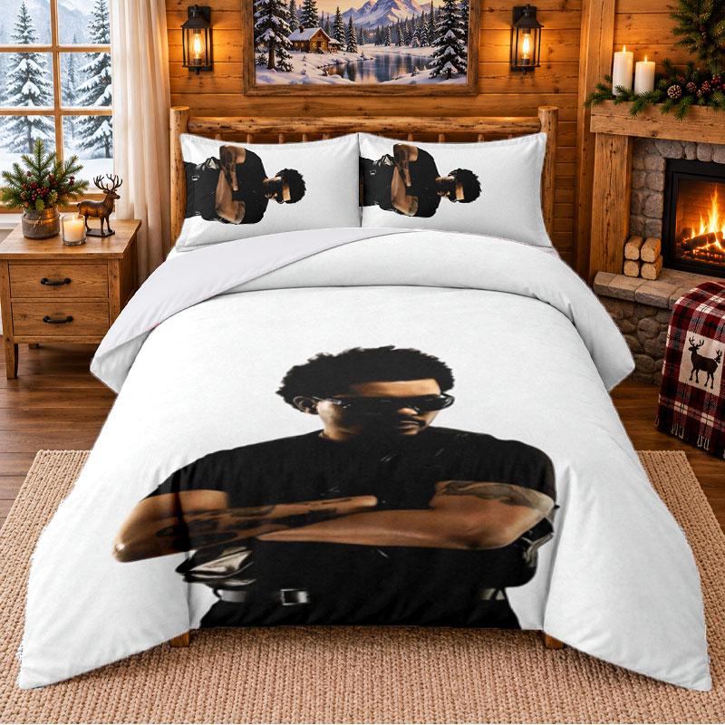The Weeknd Pattern Bedding 3Pcs Set Bed Sheet And Pillowcases For Indoor Bedroom
