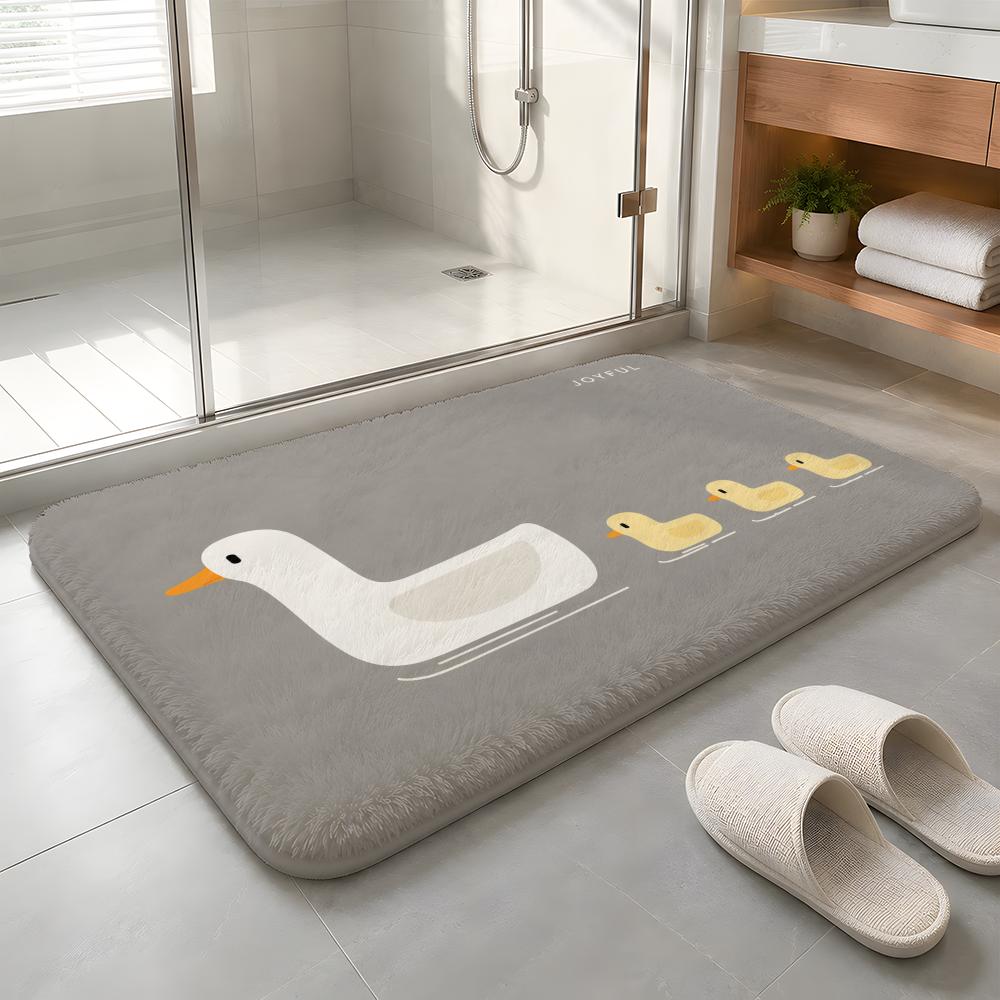 Cozy Little Parade Floor Mat Machine Washable Soft Flannel Area Rug, Non-Slip Absorbent Floor Mat for Living Room Bedroom