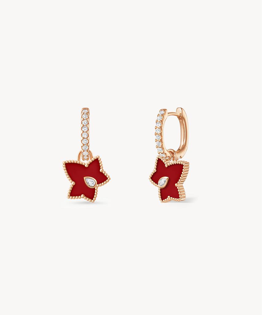 Lola Rose Ivy Carnelian Red Cubic Drop Earrings