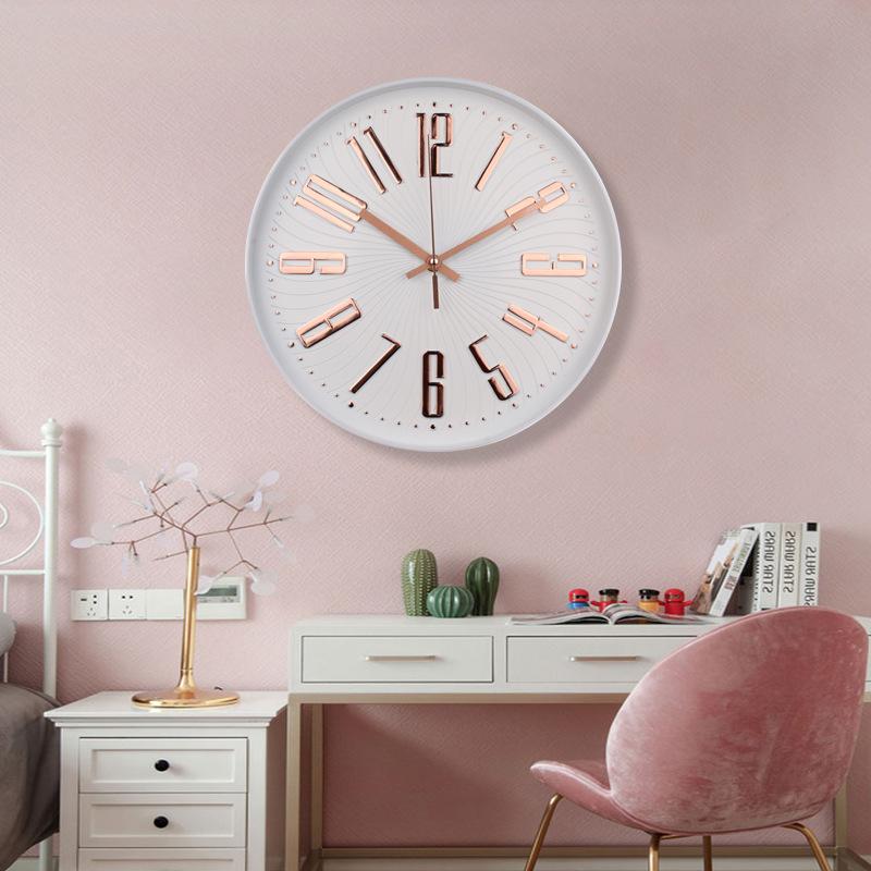 12-дюймовые цифровые настенные часы с горячим тиснением, легкая роскошь, простые, современные для дома в гостиной, модные бесшумные золотые часы