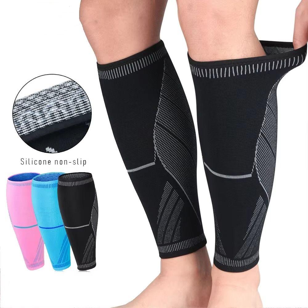 Black Pink Blue Compression Calf Sleeve Nylon Shin Guard New Leg Socks Sports Safety