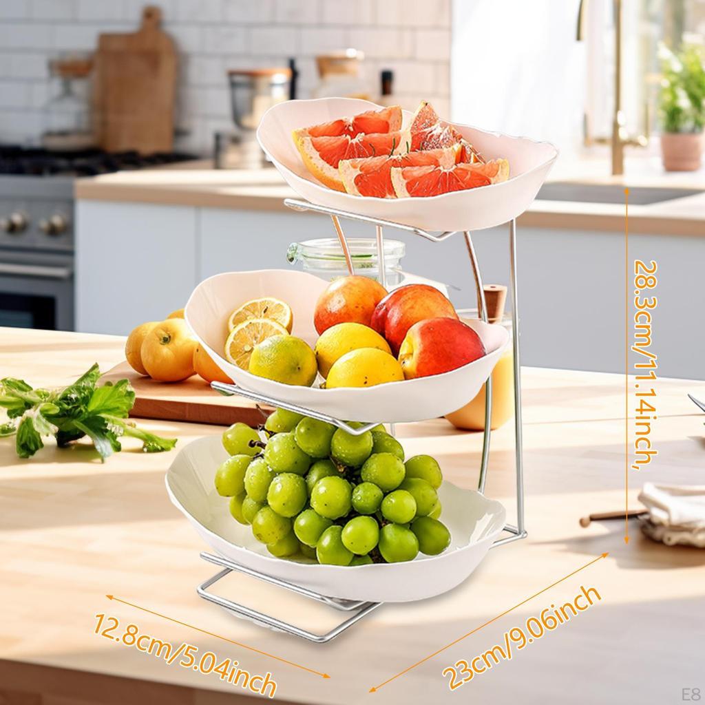 Многоярусная фруктовая корзина для столешницы с металлической подставкой для конфет и орехов
