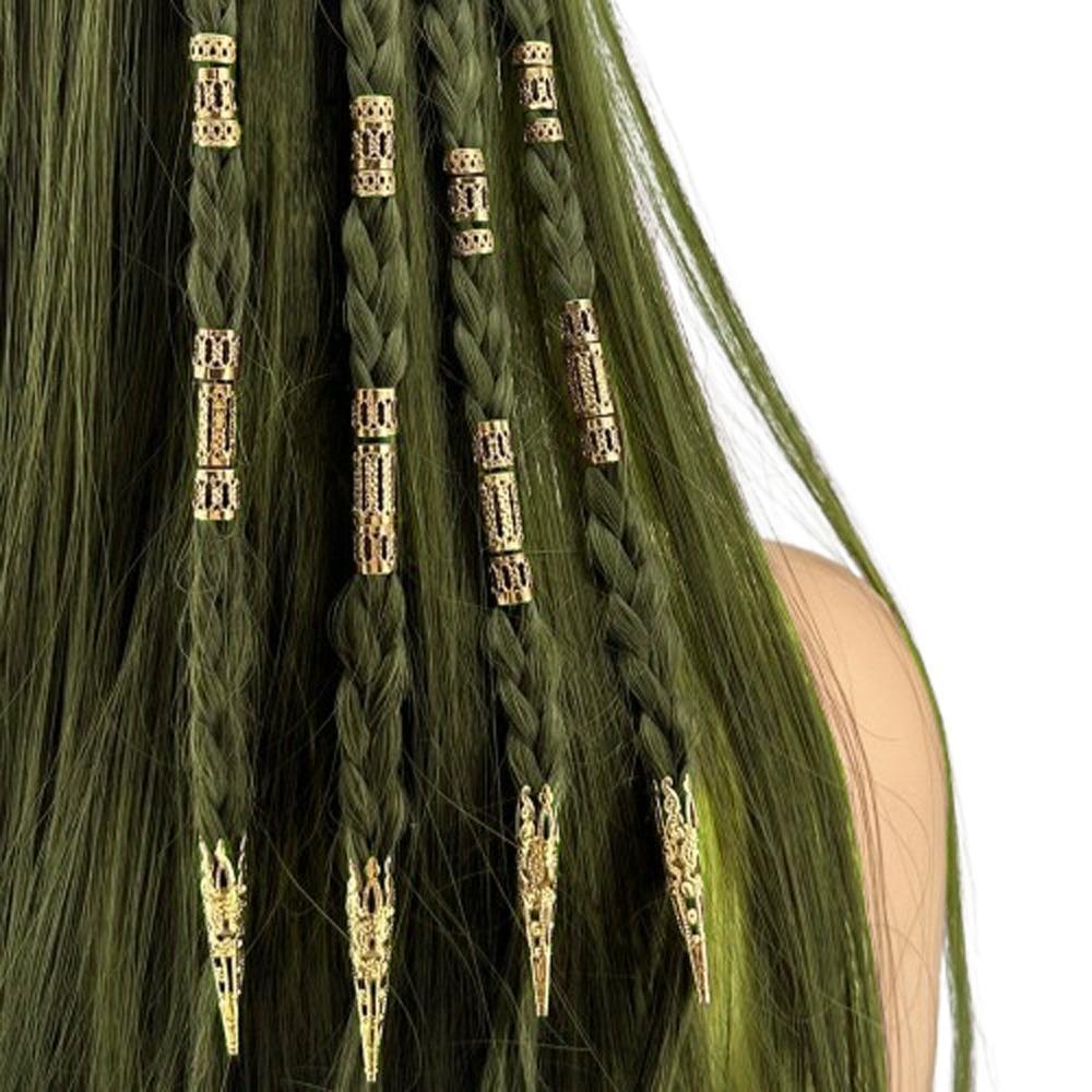 50 шт. Дреды Полые Кольца для Волос Металлические Зажимы-Манжеты Трубки для Плетения Волос Бусины для Дредов Декор