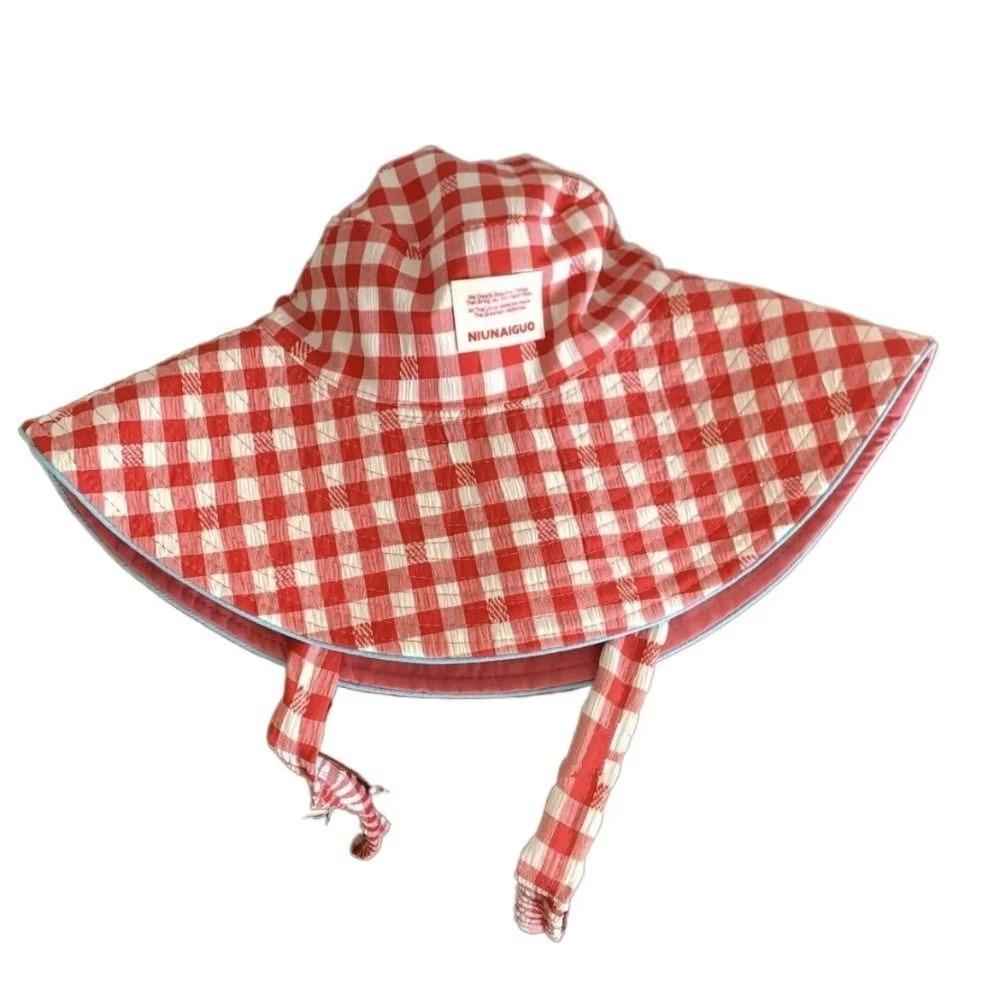 Шляпа рыбака на шнуровке, клетчатая шляпа для защиты от солнца, высококачественная шляпа от солнца, лето