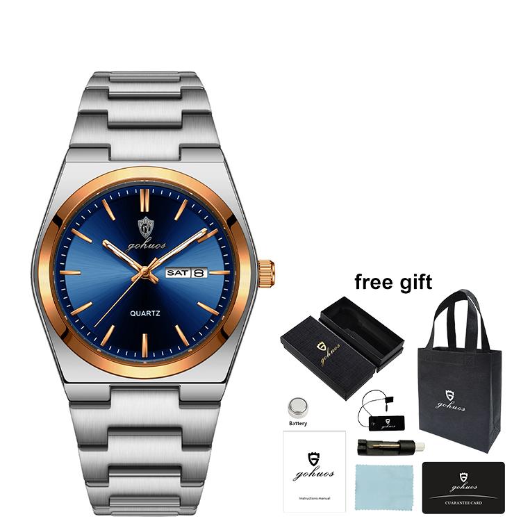 Gohuos 8807 78807 Custom Luxury Mens Wristwatch Waterproof Original Quartz Wrist Watches for Men Reloj Para Hombre Montre Homme