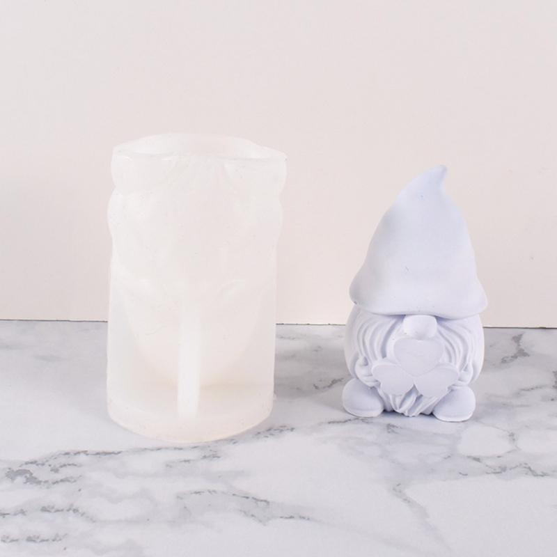 Силиконовая форма Рождественский Гном Свеча для DIY Свечей Мыла Гипса Настольное Украшение Украшение Гном Декор Рождественской Вечеринки