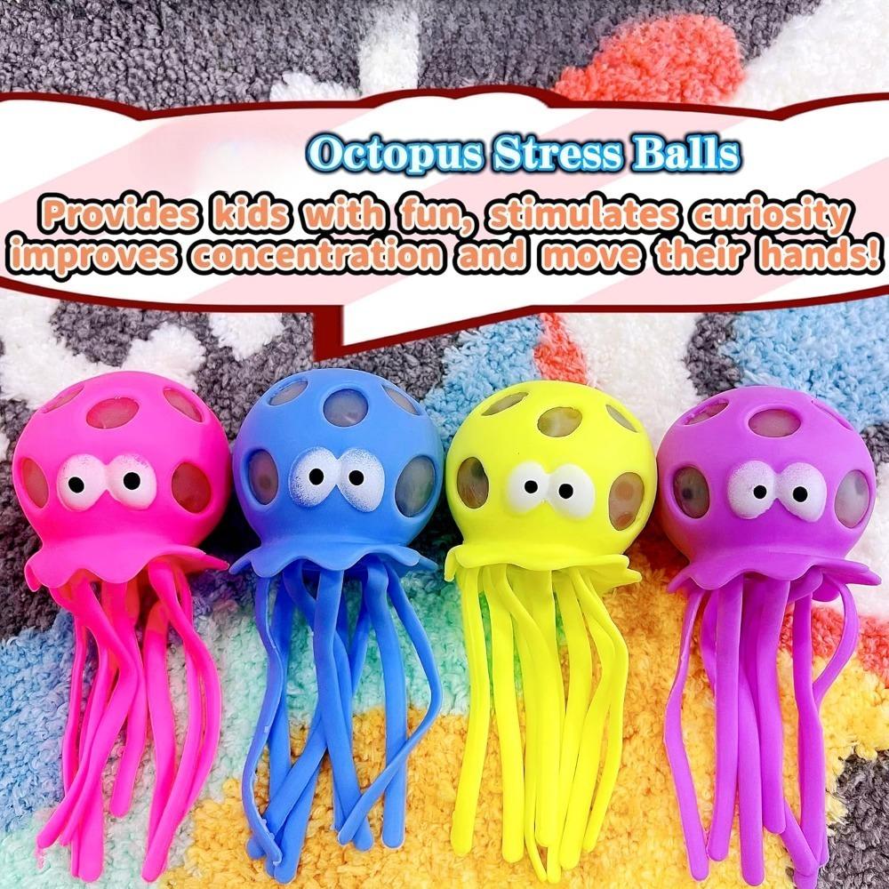 Octopus Stress Ball Squishy Toys for Adults Kids, Sensory Fidget Toys for Anxiety Relief, Cute Squeeze Party Favors Gifts