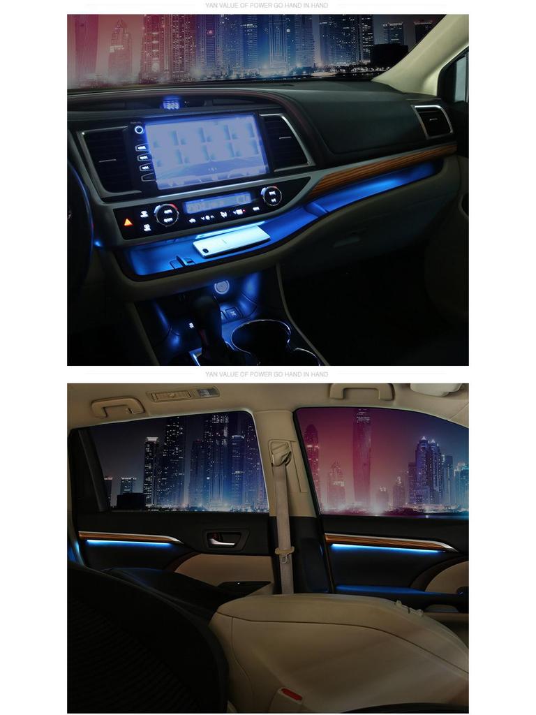 Модель 1521 Toyota Highlander Кастомный интерьер 64-цветная подсветка