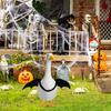 Halloween Goose Outfit Spider Bat Goose Statue Costume Goose Clothes with Straps for Lawn Porch Goose Decoration