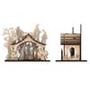Halloween Candle Holder Spooky Wooden Witch Ghost House Candlestick Decoration for Home Indoor Party Decor