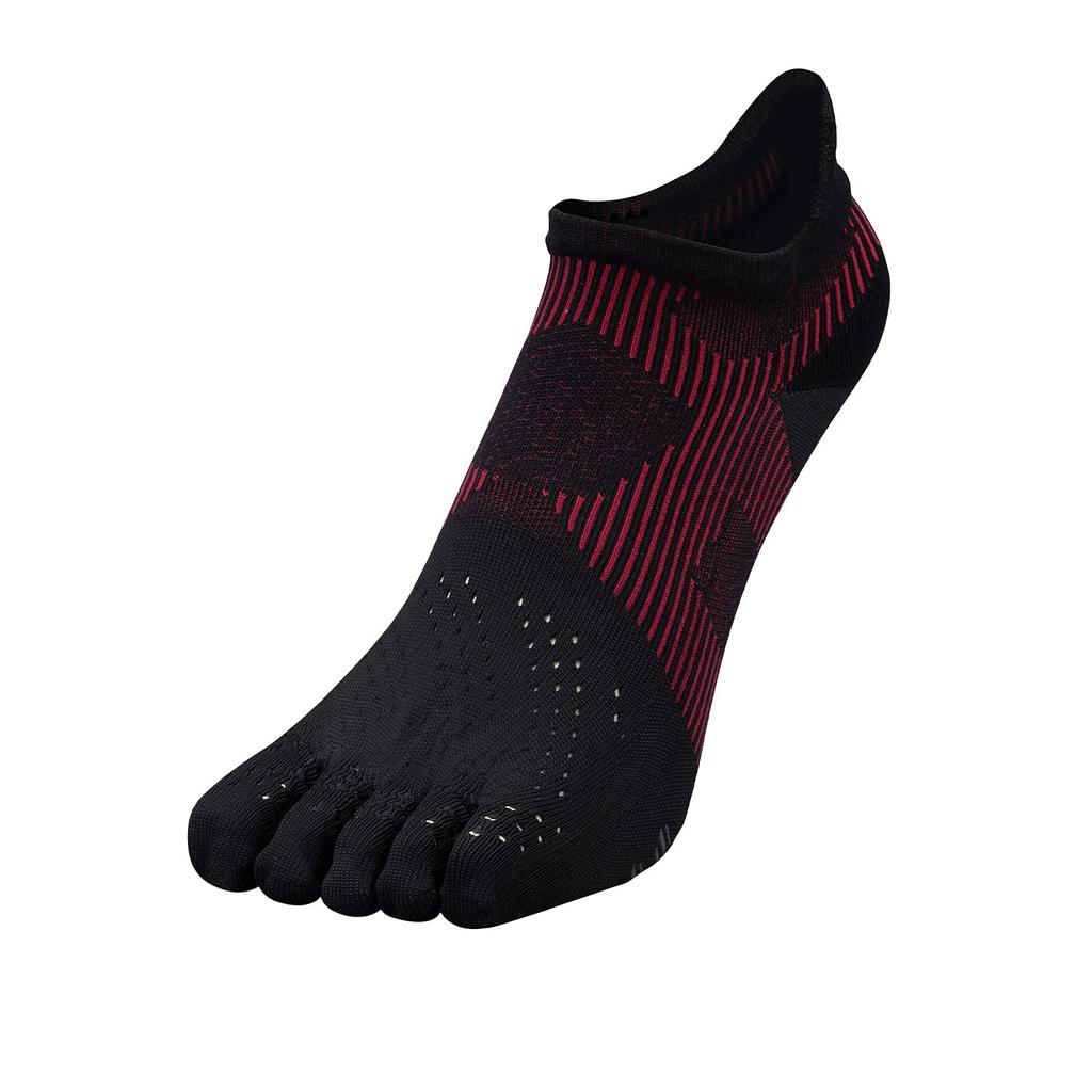 [Phiten] Women's Socks, Black/Red, 23-25cm