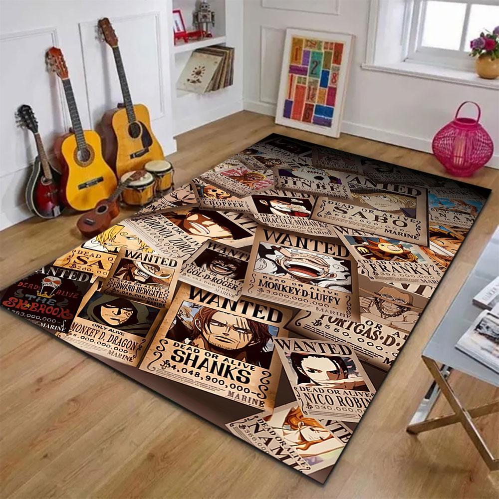 "Pirate Wanted Posters Design Rug" Patterned carpet, suitable as a non slip play mat for the living room and bedroom sofa