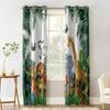 Forest Cartoon Animal Giraffe Child Window Curtains Home Decor Living Room Curtains Kitchen Drapes Panel Curtains for Bedroom