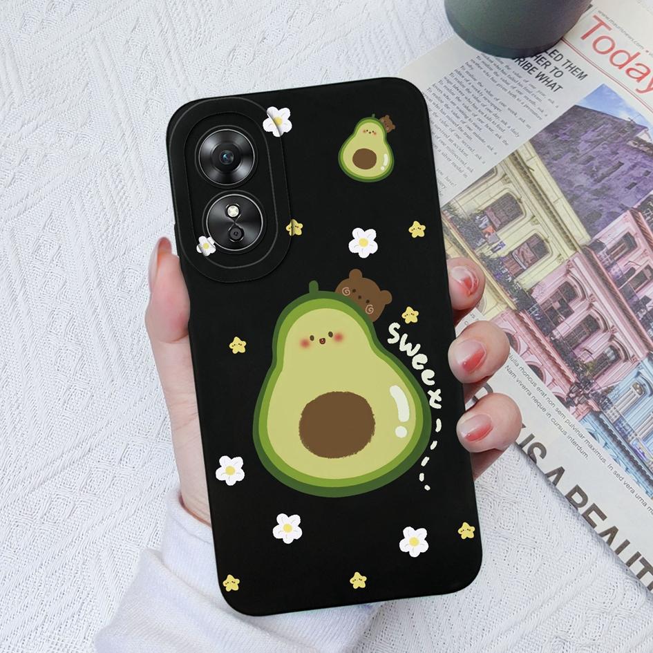 Чехол для телефона OPPO A9 2020 A15 A15S A17 A58 A1Pro 5G, модный чехол с цветком авокадо, защита камеры, жидкий силиконовый мягкий чехол для OPPO A33 Fundas Coque