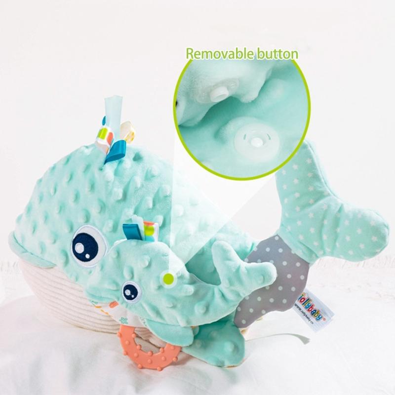 Плюшевая кукла-животное для новорожденных, мультяшная подушка с хвостиком для малыша, успокаивающая игрушка 0-1 год, развивающая игрушка для младенцев