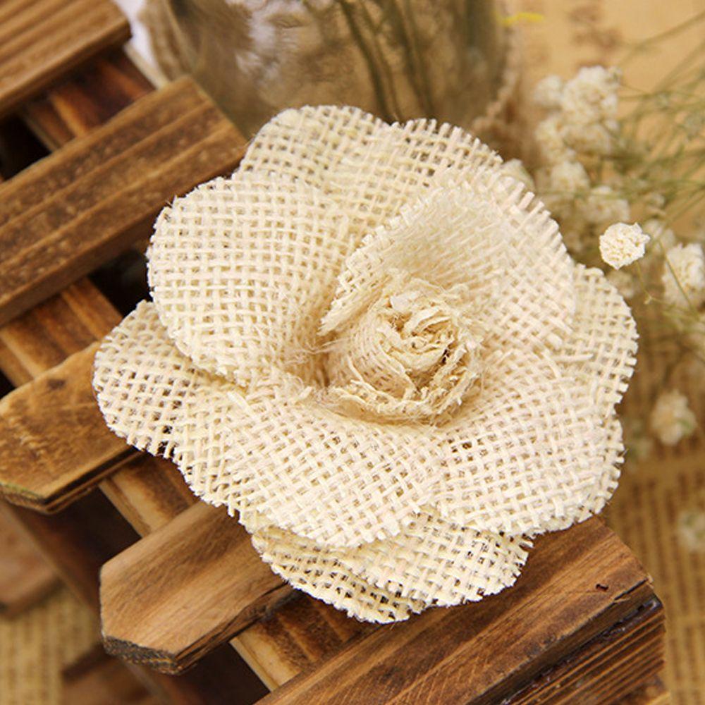 Party Supplies Home Decor Retro Wedding Decoration Jute Burlap Natural Hessian Handmade Flowers