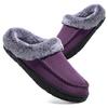 Newdenber NDB Winter Room Slippers with Fur Warm and Wear Shoes, Lining, Comfortable, Clogs, Sandals, Indoor/Outdoor (Purple, 24-Point Measurement,
