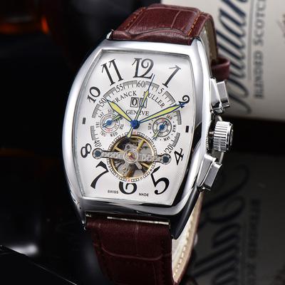 Мужские механические повседневные часы с маховиком и спиральной короной, одной складной застежкой и указателем