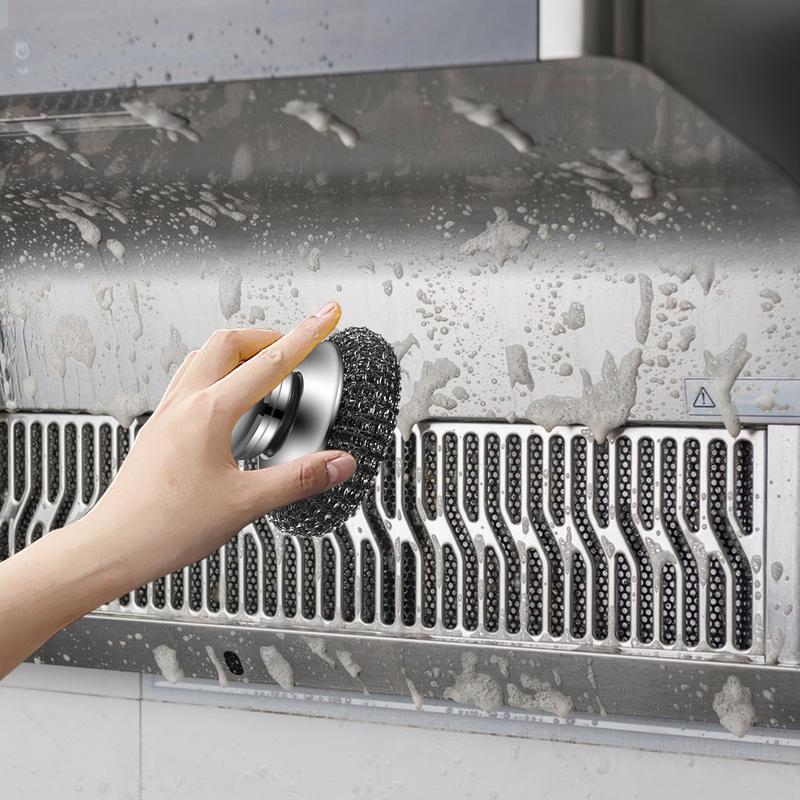 Stainless Steel Dish Scrubber With Handle Wool Dish Scrubber Heavy Duty Steel Wool Scrubber Tool Stainless Steel Scrubbing