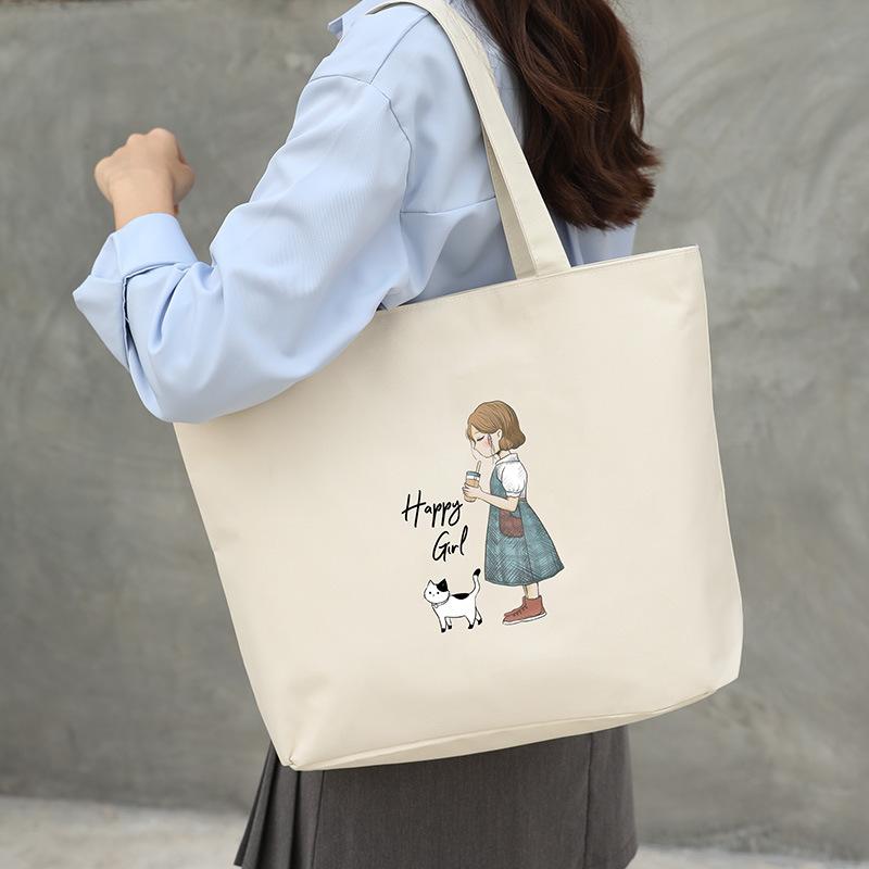 Oxford Handbag Student Shoulder Bags for Women Shopper Tote Bag Cartoon Large Capacity Luxury Ladies Handbags Portable Shopping Bag