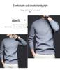 Men's Autumn Slim Fit Half High Neck Sweater - Solid Color Youth Base Sweater