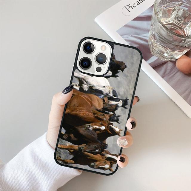 Лошади Бегущие Чехол для Телефона Cover Для iPhone 17 Air 15 16e 14 13 11 12 Pro Max Max Plus Задняя Панель Coque