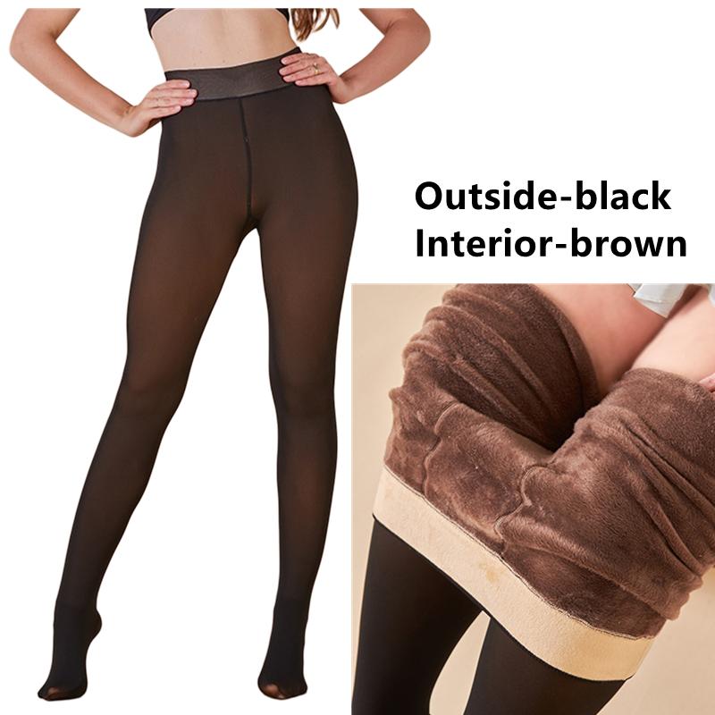 Women's Thermal Fleece Lined Tights, Winter Warm Footed Leggings