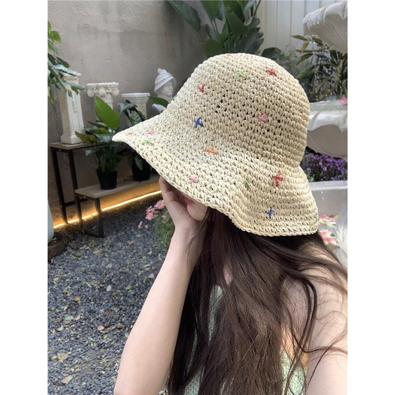 Women's Large Brim Foldable Breathable Straw Sun Hat for Summer Travel & Vacation
