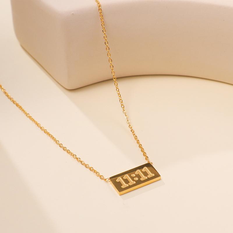 316L Stainless Steel Block Digit Necklaces Foxanry Trendy Simple Creative Design Non-fading Party Jewelry Gifts EL0035