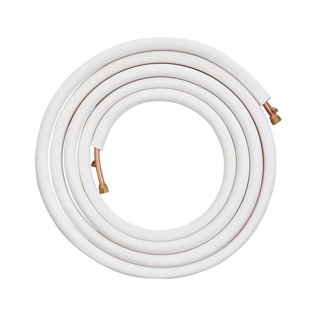 7620mm Mini Split Line Set, 9.5 & 15.9mm O.D Copper Pipes Tubing and Triple-Layer Insulation, for Mini Split Air Conditioning Refrigerant or Heating
