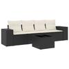 VidaXL Salon de Jardin avec Coussins 5 pcs, Canapés de Terrasse, Ensemble de Meubles de Patio, Mobilier d'Extérieur, Noir 3254623