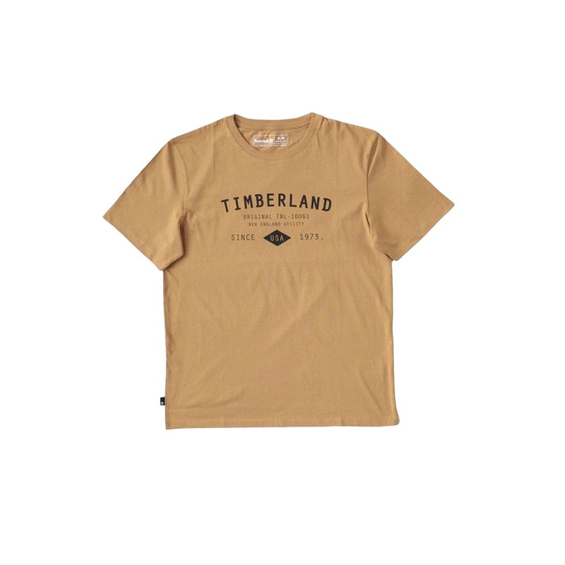 Timberland Af Tfo Ss Workwear Label American Vintage Fashion Simple Versatile Short Sleeve T-Shirt Men Tops Wheat A2958-P47