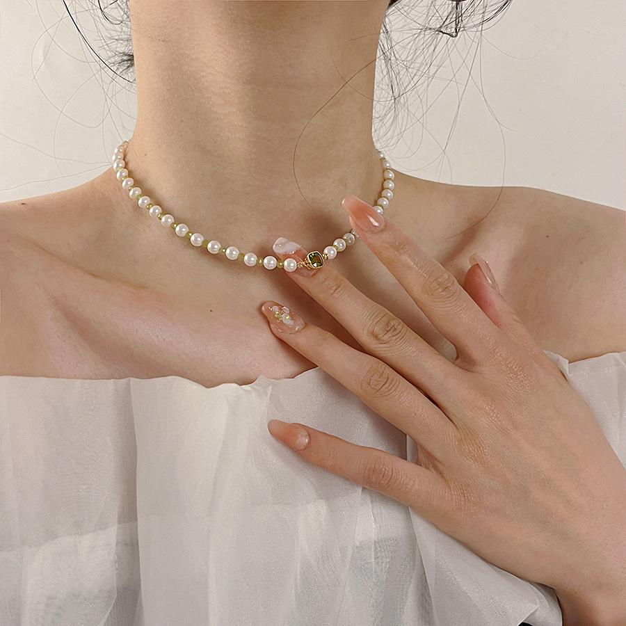 Cold Brew Sweet Girl Pearl Necklace Versatile Fairy-Like Adjustable Collarbone Chain